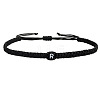 Adjustable Handmade Woven Waxed Cord Braided Bracelets with Acrylic Letter Beads LS-OI4298-18-1