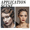 1Pc Rhinestone Mesh Headpiece Cap AJEW-HY0002-55G-5