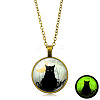 Luminous Glow in the Dark Alloy Pendant Necklaces PW-WGA7B98-02-1