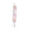 3Pcs 3 Styles Electroplated Natural Quartz Crystal Pointed Copper Wire Wrapped Pendants PALLOY-JF03767-05-4