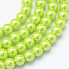 Baking Painted Pearlized Glass Pearl Round Bead Strands HY-Q003-4mm-66-1