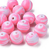Opaque Striped Acrylic Beads MACR-S373-27B-05-3