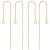 Beebeecraft 10Pcs Brass Stud Earring Findings with Loop KK-BBC0004-07-1