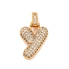 Brass Micro Pave Cubic Zirconia Pendants KK-C076-29Y-G01-1