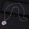 Stainless Steel Lotus Flower Diffuser Locket Pendant Necklaces with Aromatherapy Discs Inside IH7477-3