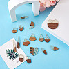 Kissitty 20Pcs 10 Style Resin & Walnut Wood Pendants RESI-KS0001-05-13