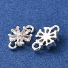 Brass Pave Clear Cubic Zirconia Connector Charms CU-CBAEC99-15S-2