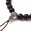 Buddhist Jewelry Wood Beaded Stretch Bracelets Making BJEW-JB05786-01-2