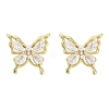 Butterfly Brass Micro Pave Cubic Zirconia Stud Earrings EJEW-M082-17G-02-2