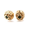 Brass Micro Pave Cubic Zirconia Beads KK-M318-39G-02-1