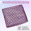 Sparkly Hologram Spandex Mermaid Printed Fish Scale Fabric AJEW-WH0001-44-2