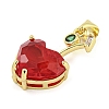 Rack Plating Brass Micro Pave Clear Cubic Zirconia Pendants X-ZIRC-L100-161G-03-2