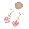 Handmade Glass Seed Beads Heart Dangle Earrings EJEW-MZ00577-03-4