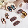 Olycraft DIY Leopard Print Pattern Rectangle Dangle Earring Making Kit DIY-OC0009-49-5