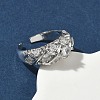 Brass Micro Pave Cubic Zirconia Cuff Open Rings RJEW-C163-24P-3
