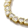 Rack Plating Brass Pave Clear Cubic Zirconia Link Bracelets KK-R158-13G-2
