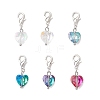 Heart Glass Pendant Decorations HJEW-JM03771-01-2