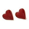 Heart 304 Stainless Steel Enamel Stud Earrings for Women EJEW-I303-21G-03-2