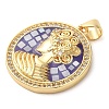 Rack Plating Brass Cubic Zirconia Pendants KK-K385-079G-2