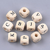 Natural Wooden European Beads WOOD-S055-01B-1