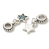 Alloy Rhinestone European Dangle Charms MPDL-R036-53-2