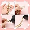 4Pcs 4 Styles Alloy Rhinestone with Acrylic Pearl Bead Charm Cable Chain Bag Decorative Chains HJEW-FS00060-02-3