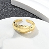 Rack Plating Brass Round Beaded Cuff Rings for Women RJEW-M028-77G-1