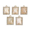 Natural Moonstone Faceted Rectangle Pendants G-I375-05G-02-1