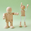 Unfinished Blank Wooden Robot Toys AJEW-TA0001-03-5