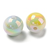 UV Plating Rainbow Iridescent Opaque Acrylic Beads X-MACR-D081-01-3