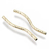 Brass Curved Tube Beads X-KK-R112-034C-NF-3