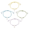 4Pcs 4 Colors Star Freshwater Shell Charm Bracelets BJEW-JB12415-2