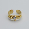 204 Stainless Steel with Synthetic Turquoise Cuff Rings FS-WG1A4E8-04-1