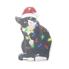 Christmas Cat Shape Acrylic Pendant Decoration HJEW-E007-01G-07-3