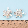 Brass Micro Pave Clear Cubic Zirconia Pendants KK-T077-30S-4