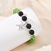 Starfish 304 Stainless Steel Charm Bracelets BJEW-JB14086-2