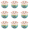9Pcs Handmade Printed Porcelain Beads PORC-TADJ0001-01I-1