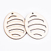 Undyed Natural Wooden Big Pendants WOOD-S058-011-2