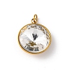 High Polished 316 Stainless Steel Faceted Glass Pendants STAS-K258-46G-06-1