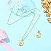 2Pcs 2 Styles Brass Pave Natural Shell Pendants KK-CJ0003-40B-6