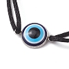 Blue Evil Eye Resin Link Bracelets for Women BJEW-JB10795-3