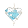 Electroplated Natural Quartz Copper Wire Wrapped Pendants PALLOY-TA00429-02-1