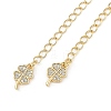 Brass Micro Pave Cubic Zirconia Ends with Chains KK-U043-04G-2