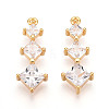 Brass Micro Pave Cubic Zirconia Pendants KK-N261-118A-G-1