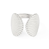 304 Stainless Steel Shell Shape Open Cuff Rings RJEW-S418-01P-2