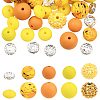 64Pcs Round & Rondelle Food Grade Eco-Friendly Silicone Beads SIL-SP0001-19F-1