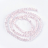 Transparent Electroplate Glass Beads Strands GLAA-F029-4mm-A26-2