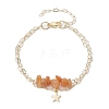 3Pcs 3 Styles Natural Red Aventurine & Natural Amethyst & Opalite Chip Multi-Strand Bracelet Sets BJEW-JB10500-3