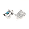 Synthetic Turquoise & Alloy Pendants PALLOY-H146-01AS-B-2