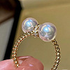 Brass Micro Pave Clear Cubic Zirconia Cuff Rings for Women FS-WG3C0F1-01-4